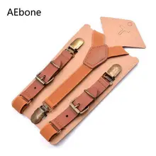 AEbone От 1 до 9 лет Tirantes Bebe Детские подтяжки для мальчика коричневые кожаные детские штаны 2*75 см подтяжки бежевый подтяжки Sus36