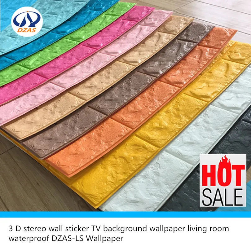

3 D stereo wall sticker TV background wallpaper living room waterproof DZAS-LS Wallpaper