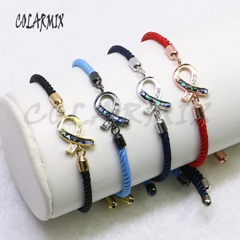 

10 pcs fashion bracelets cancer warning crystal bracelet bangle beaded mix color chain tiny charm crafted letter bracelets 5131