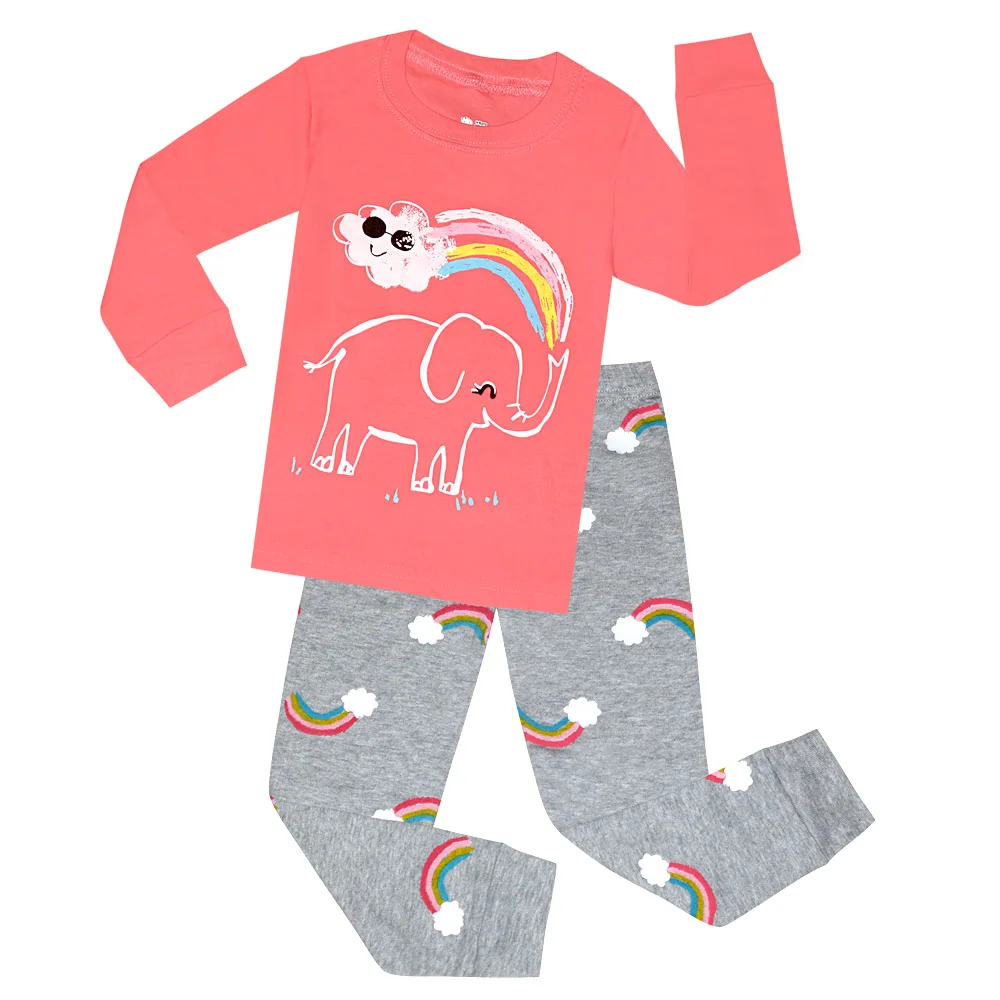 Пижама с динозавром для мальчиков, детская одежда для сна с машинками, детская одежда для сна с роботом, пижамы принцессы для девочек, рождественские милые пижамы - Цвет: H07