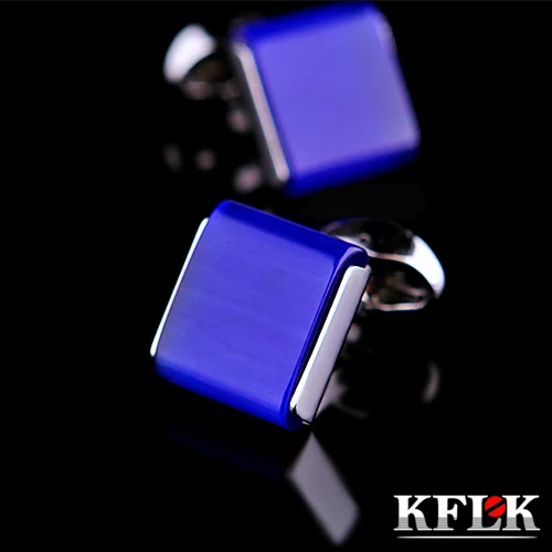 

KFLK Luxury 2018 shirt cufflinks for mens Brand cuff buttons wedding cuff links Top High Quality Blue abotoaduras Jewelry