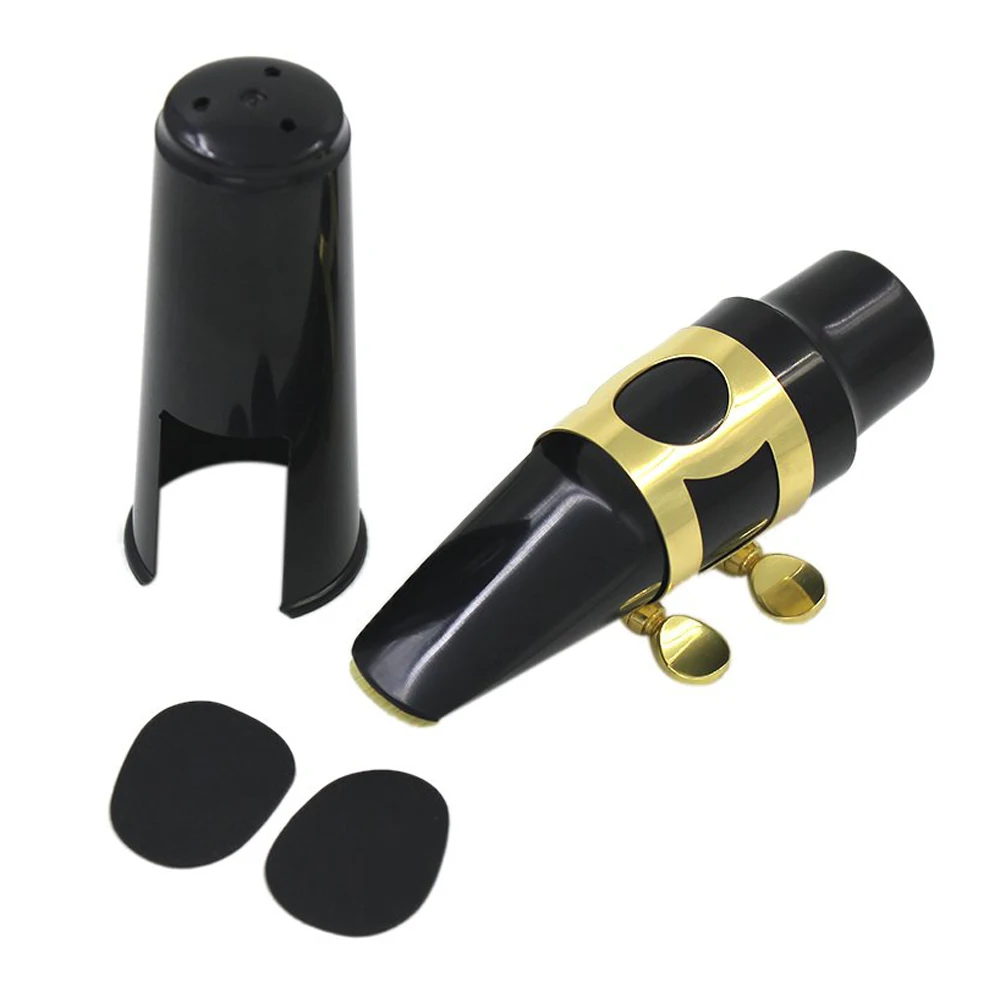 ABS Sax Mouthpiece Set with Cap Metal Buckle Reed Pads Sax Accessory Vbest life Soprano Saxophone Mouthpiece Set 