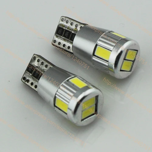 10PCS/LOT T10 6 LED SMD 5630 12V DC,194 LED CANBUS BULB,W5W CANBUS