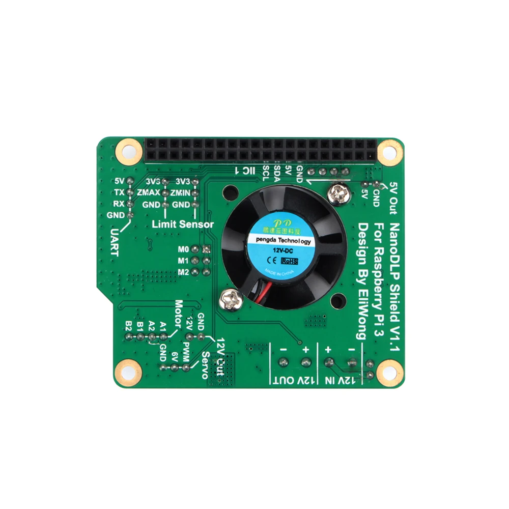 NanoDLP щит V1.1 плата расширения с DRV8825 контролируется MOS для Raspberry Pi 3B и светильник NanoDLP части 3d принтера