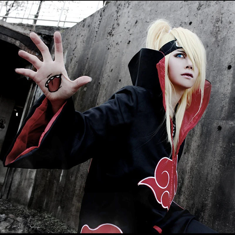 

Naruto Cosplay Costume Akatsuki Cloak Without Hoodie Trench Naruto Uchiha Itachi Anime Cosplay Costume C099