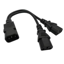 Один C14-двойной C13 5-13R короткий силовой Y Тип сплиттер адаптер Кабель 250 в 10А шнур префикс линия питания продукты