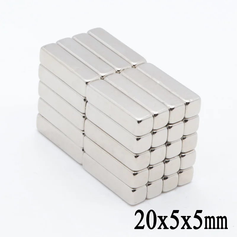 50 шт. 20*5*5 кубический Блок 20x5x5 мм супер сильный N52 Высокое Качество редкоземельные магниты 20x5x5 неодимовый магнит 20 мм* 5 мм* 5 мм