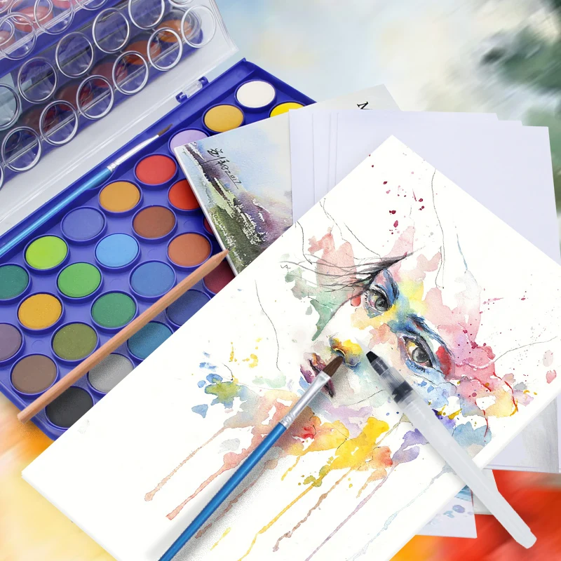 Günstig Speicher 36 Farben Aquarell Malen sätze Professionelle Wasser Farben für Malerei Papier Kunst Liefert Mit Freies Pinsel Palette