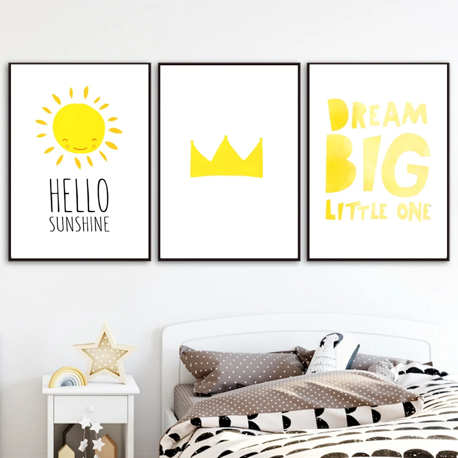 Dream Big Little One princess солнечные питомники скандинавские постеры и принты настенная