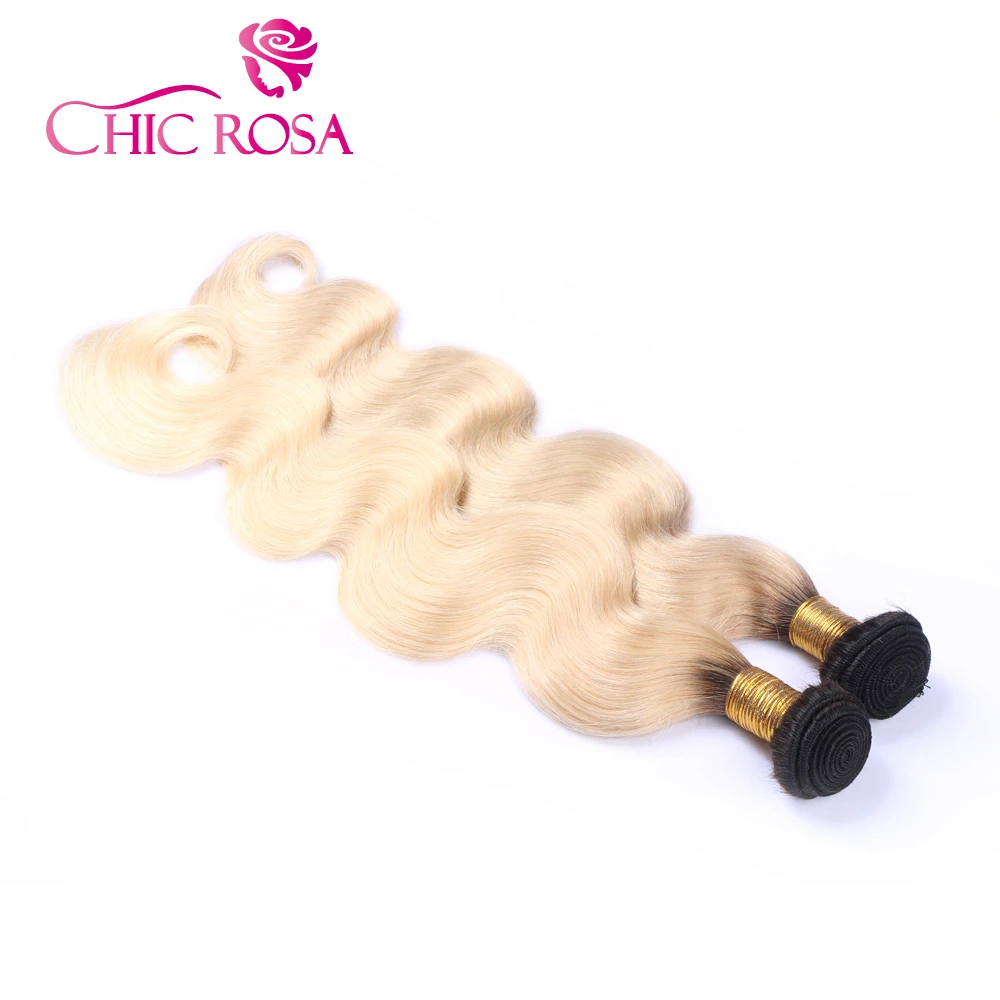 Шикарный ROSA T1B/613 объемная волна волос Ombre Hair Связки Remy волосы 2 пачки Дело Малайзии