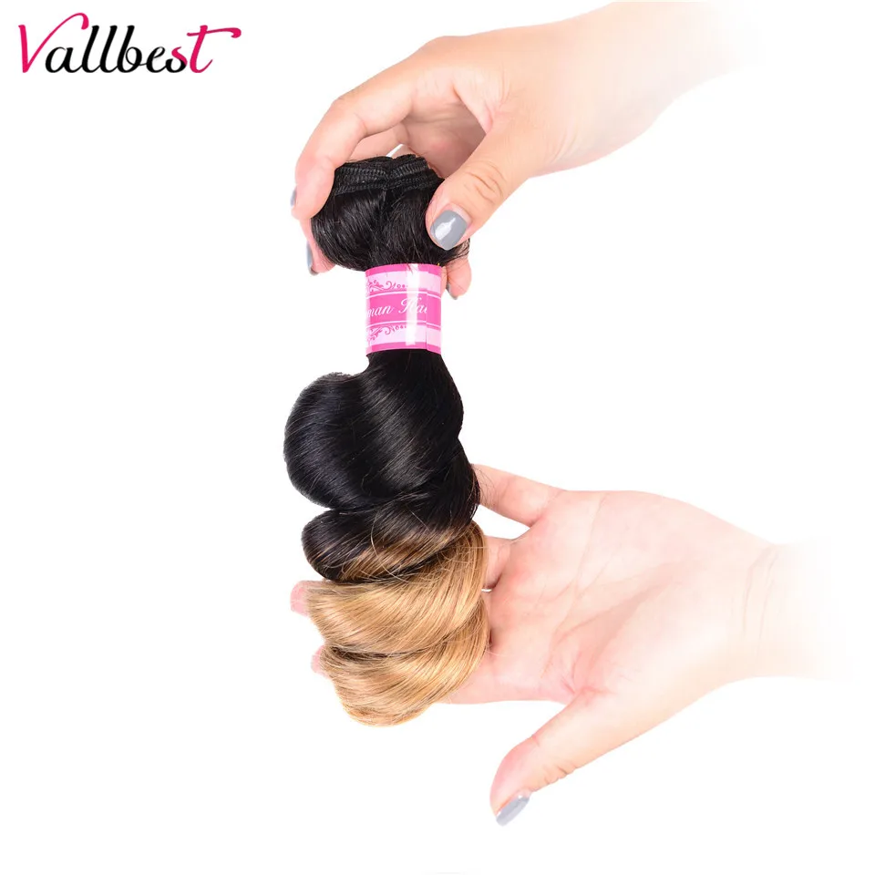 Vallbest Ombre 1B/27 Loose Wave Bundles With Closure Remy Brazilian Hair Weave Bundles Human Hair 3 Bundles With Lace Closure Vallbest Ombre 1B/27 Loose Wave Bundles With Closure Remy Brazilian Hair Weave Bundles Human Hair 3 Bundles With Lace Closure