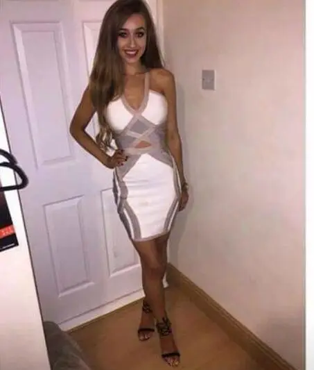 

Hot Selling Sexy V Neck Patchwork Bandage Dress 2018 Celebrity Designer Fashion Dress Vestidos