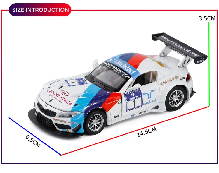 1/32 Z4-GT3, игрушечный автомобиль, модель автомобиля из сплава, детские игрушки, подлинный коллекционный подарок для внедорожника