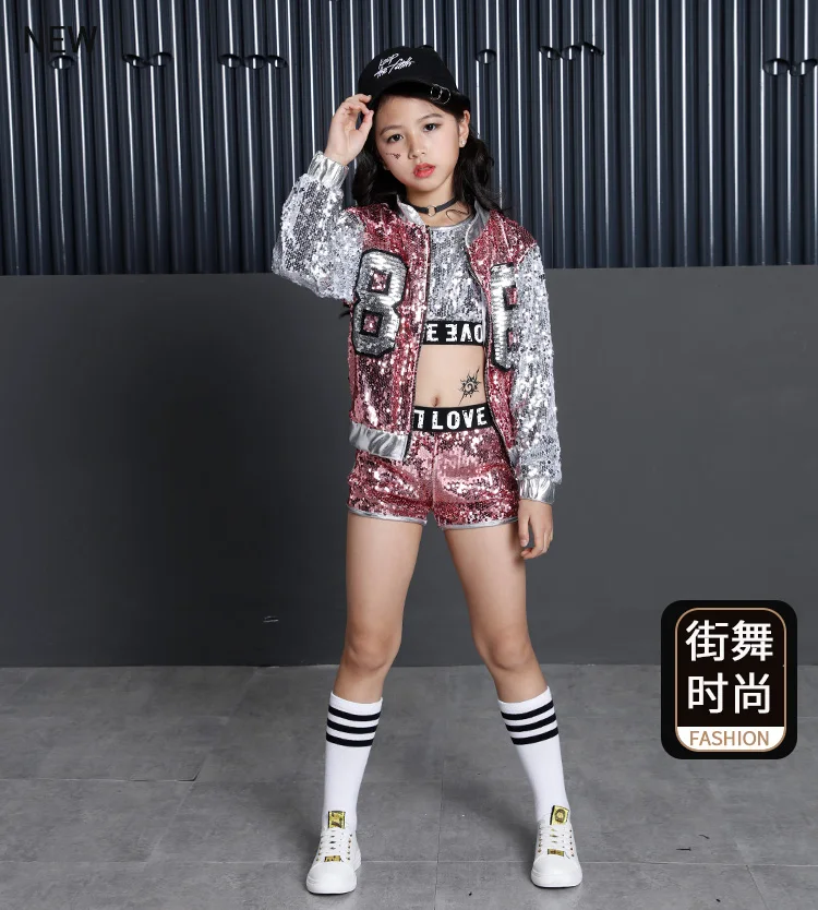 2018 Fashion Children Jazz Dance Clothing Boys Girls Street Dance Hip Hop Dance Costumes Kids Performance Clothes Sets 2-15Years (9)