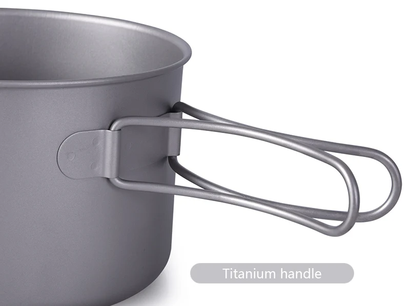 Dobrável de Acampamento ao ar Panela de Sopa Viagem sem Limites Set com Cabo Titanium Pot Pan Livre Kit Bagunça Piquenique Panelas Frigideira Tigela 12 alça dobrável acampamento ao ar livre panela