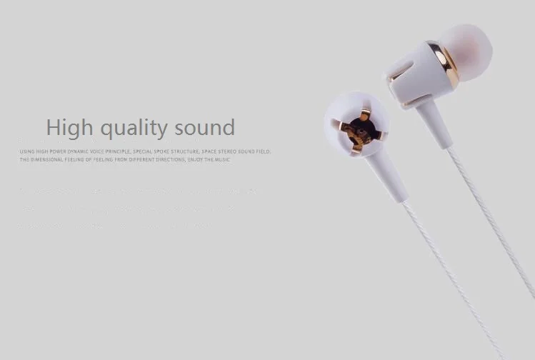 Copper ring Wired Earphone Stereo Bass Mobile Phone Remote Volume Control Talk Phone Answer Hang Up Call Earphone