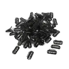 Металлическое средство для наращивания волос Lady Man Hairclip 2,3 см x 1,1 см, черный-100 шт