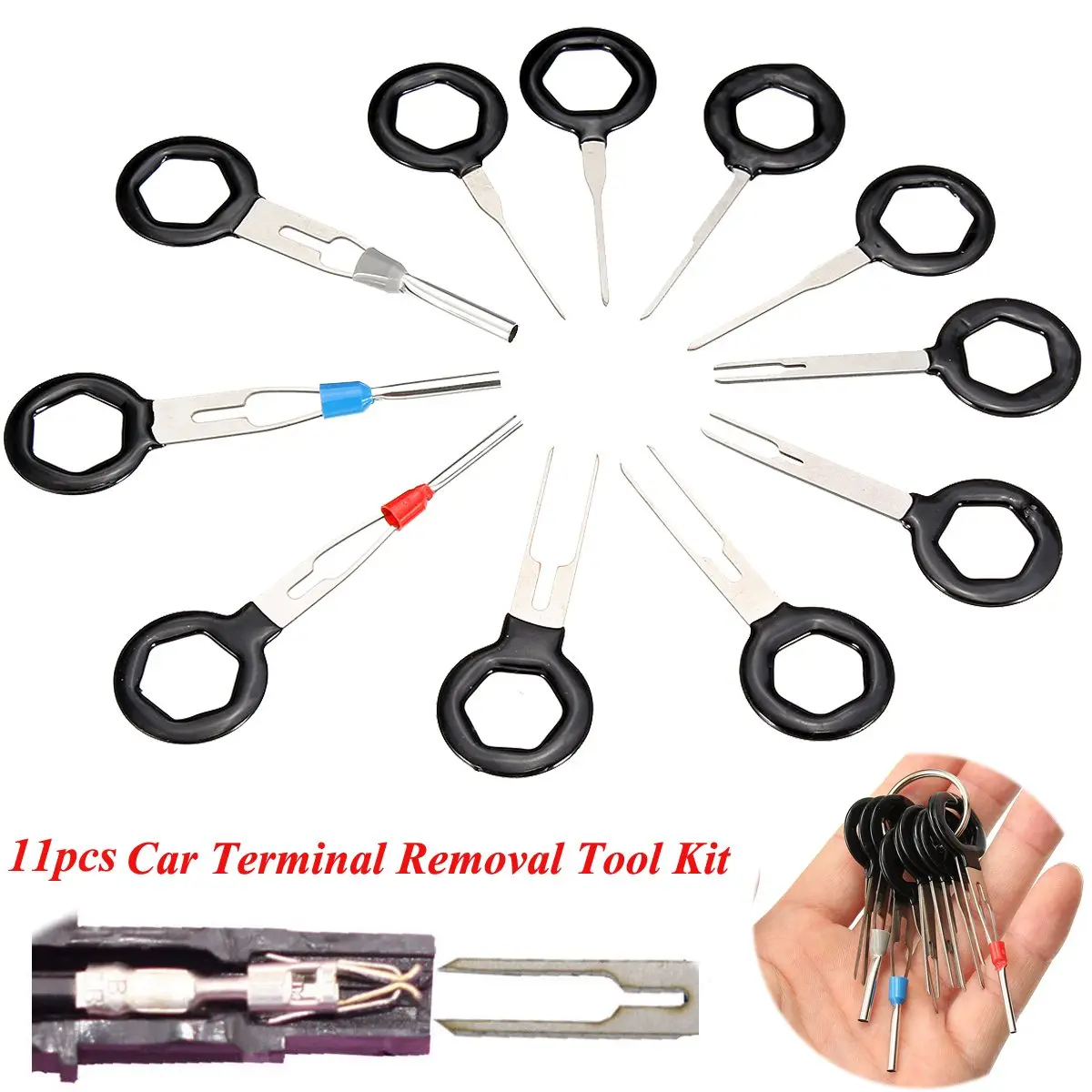 

11pcs CAR Terminal Removal Tool Kit Wiring connector Pin Release Extractor Puller
