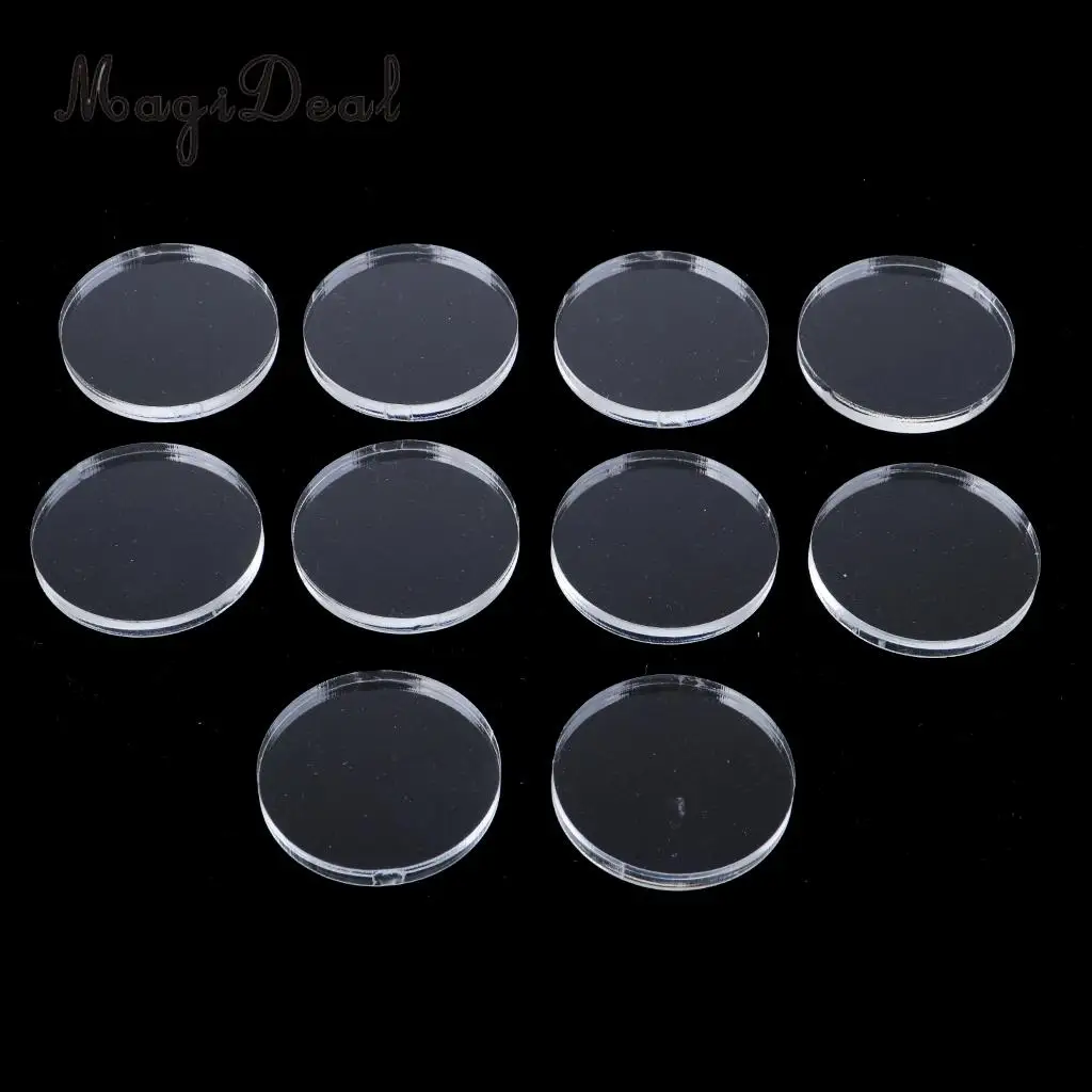 10pcs Action Figure Display Stands Clear Miniature Base Wargame Table Game