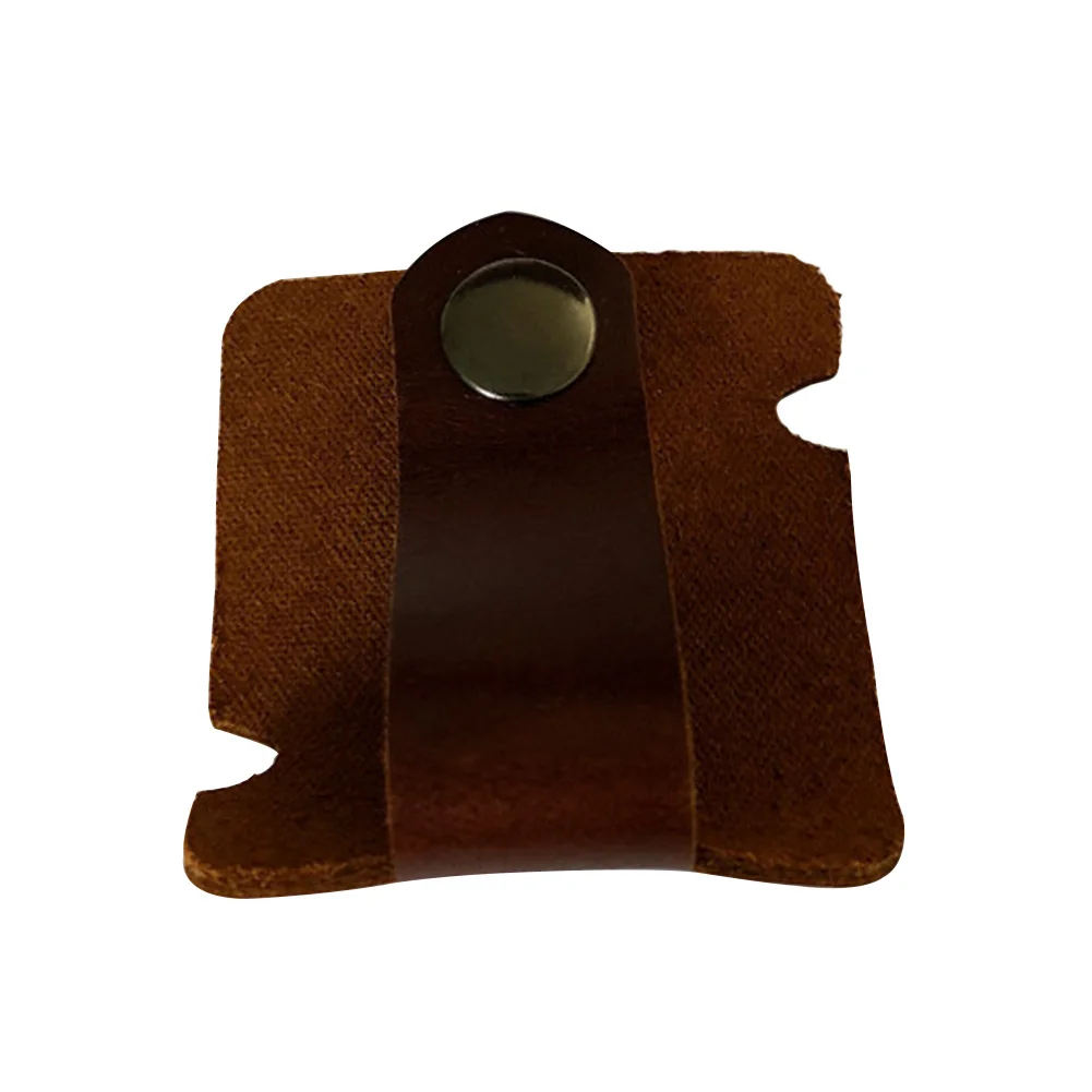 

Practical Manager Press Button Holder Winder Wrap Artificial Leather Portable Earphones Organizer