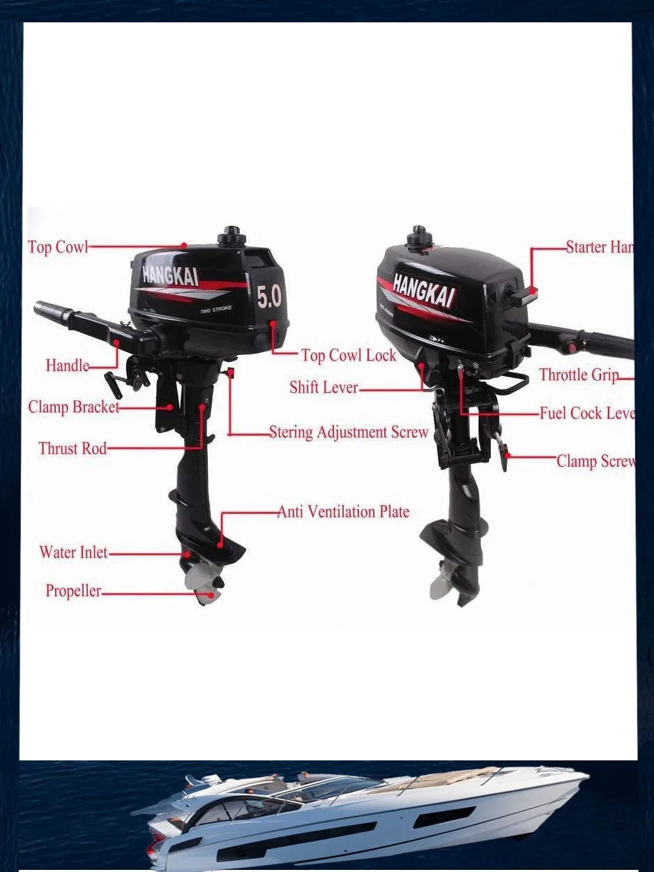 Акция подвесной мотор Hangkai 5,0 лошадиная мощность 3.7KW внешний мотор для лодки