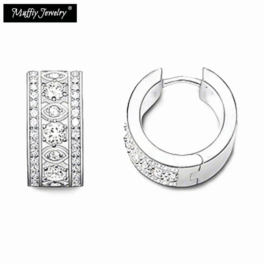 

White Hoop Creole Earrings,Thomas Style Soul Jewelry Good Jewerly For Women,2017 Ts Gift In 925 Sterling Silver