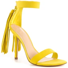 Yellow Ankle Strap Sandal Women Summer Shoes Stilettos High Heels Open Toe Heels Size 4-15 Custom Colors Runway Shoes