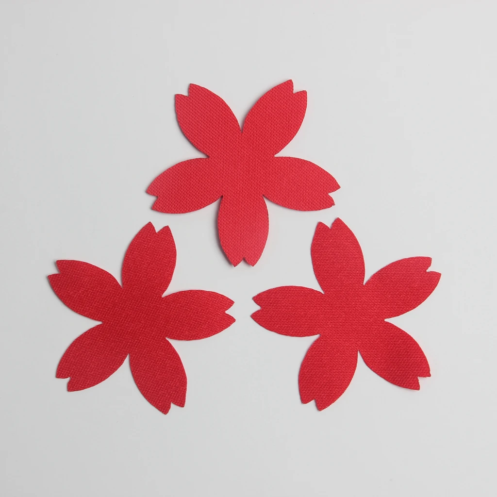 100pcs Cut Out Satin Drill Fabric Flower Pieces for DIY Wedding Bridal Craft 4cm