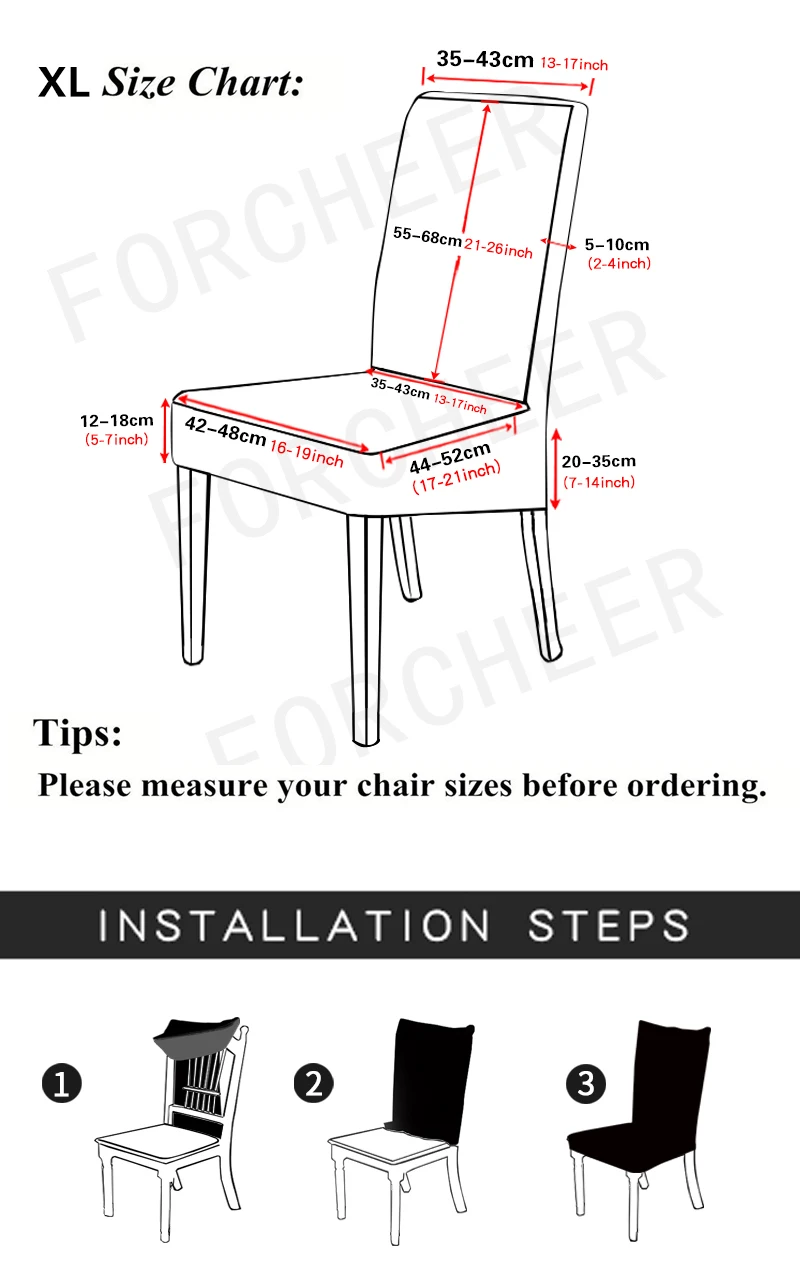 XL сплошной цвет чехлы для стульев спандекс стрейч столовый набор чехол для свадебного стула белый черный чехол на стул для гостиной