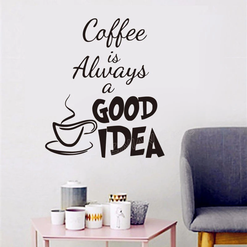 Kitchen Wall Stickers Quotes Coffee is Always a Good Idea Quote Cafe Living Room Removable Decoration Wall Decal Muraux D101 Kitchen Wall Stickers Quotes Coffee is Always a Good Idea Quote Cafe Living Room Removable Decoration Wall Decal Muraux D101
