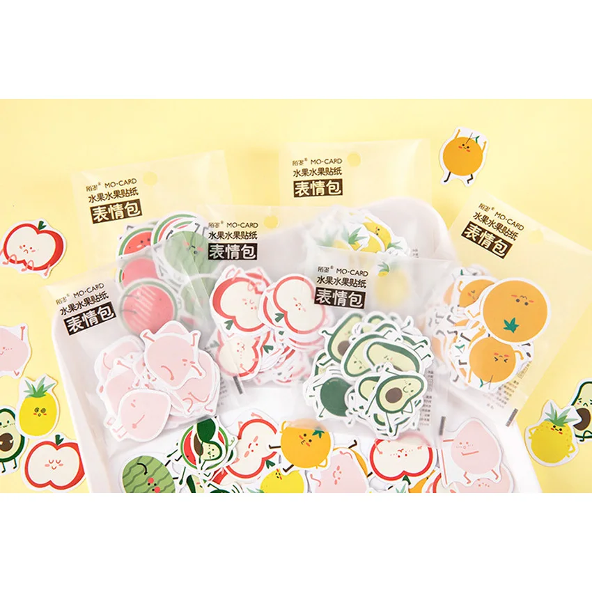 

45pcs/pack Lovely Fruit Series Emoticon Sticker Pack Album Decorative DIY Diary Stationery Stickers Children Gift