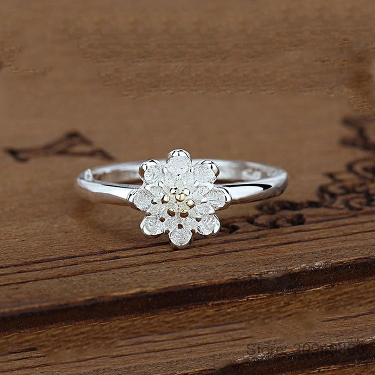 Новое поступление, открытые кольца в виде цветка лотоса для женщин, женское 925 пробы Серебряное ювелирное изделие в национальном стиле