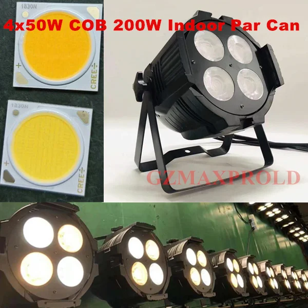

2019 NEWEST 4X50W COB 200W 2in1 Warm+Cold White LED Par Light stage par led light by dmx512 control for vocal concert