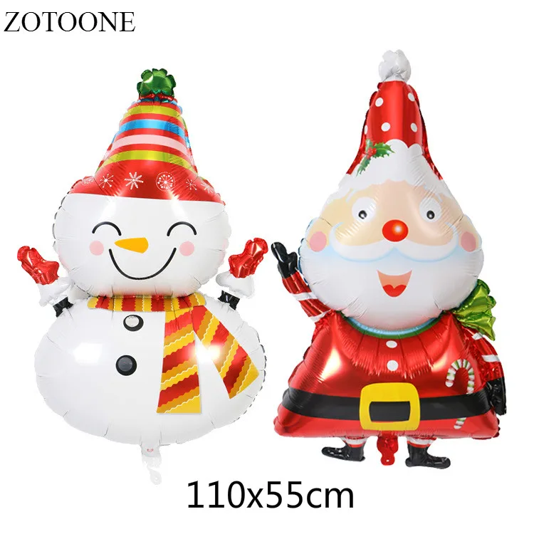

ZOTOONE Large Smiling Santa Clause Snowman Foil Balloon for Christmas Party Home Decoration Xmas Gift Toys For Children E