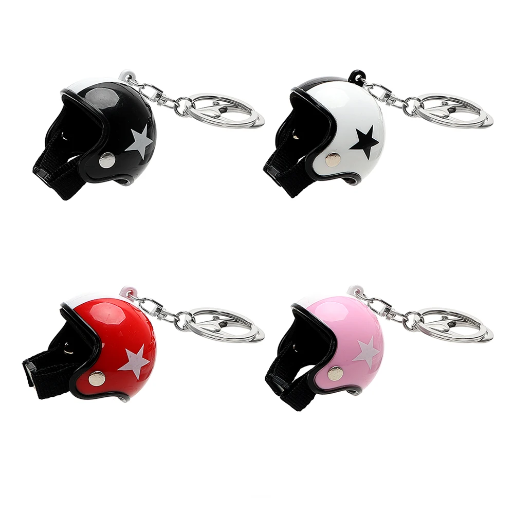 

Motorcycle Safety Helmets Keyfob Car Auto Keychain Key Chain Creative Metal Car Accessories Key Rings Five-star Car Styling