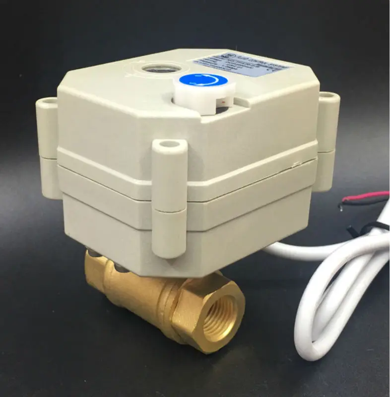 

TF10-B2-B Free Shipping BSP/NPT 3/8'' DN10 Normally Open/Close Valve AC/DC9-24V 2 Wires 2-Way DN10 Motorized Ball Valve