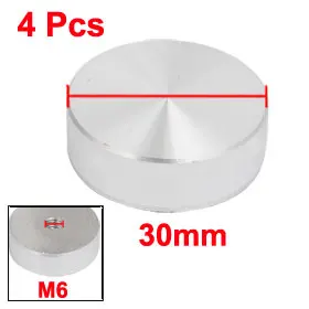 

Uxcell New Arrival 4pcs/lot M6 Thread 10x30mm Aluminum Disc Hardware for Glass Table Tea Tables Accessory Silver Tone