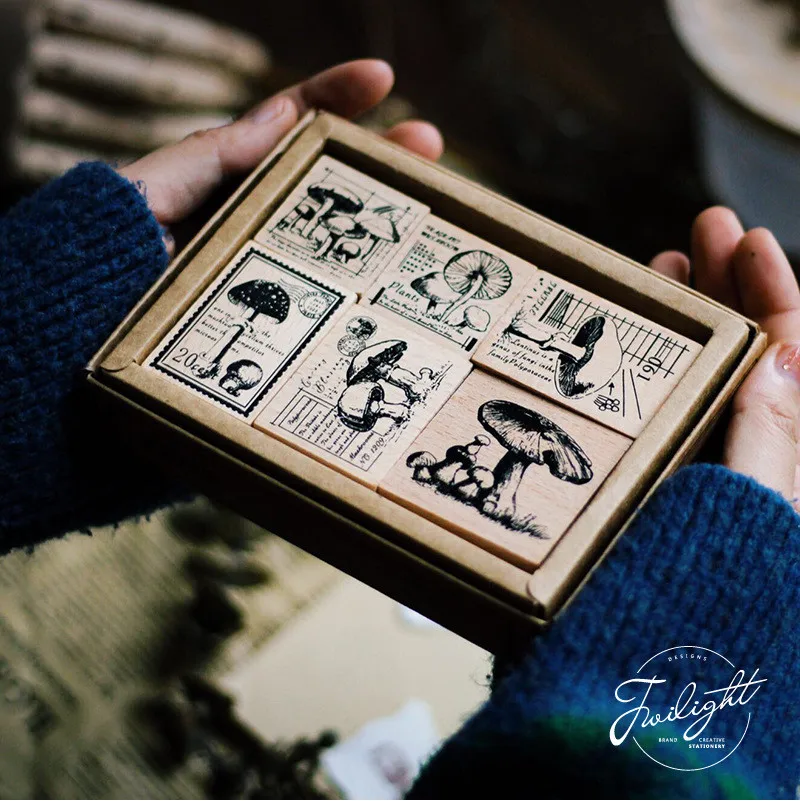 

Wooden Stamp toy Boxes Scrapbook DIY Photo Album Card Decoration Craft Wood Rubber Stamp Toys