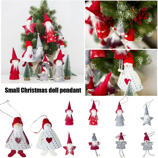 christmas cloth doll pendant mini wooden christmas tree cute doll christmas cloth