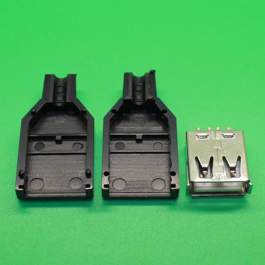 

1x female DIY 2.0 Usb plastic usb plug USB Assembly Adapter Connector Plug Socket black