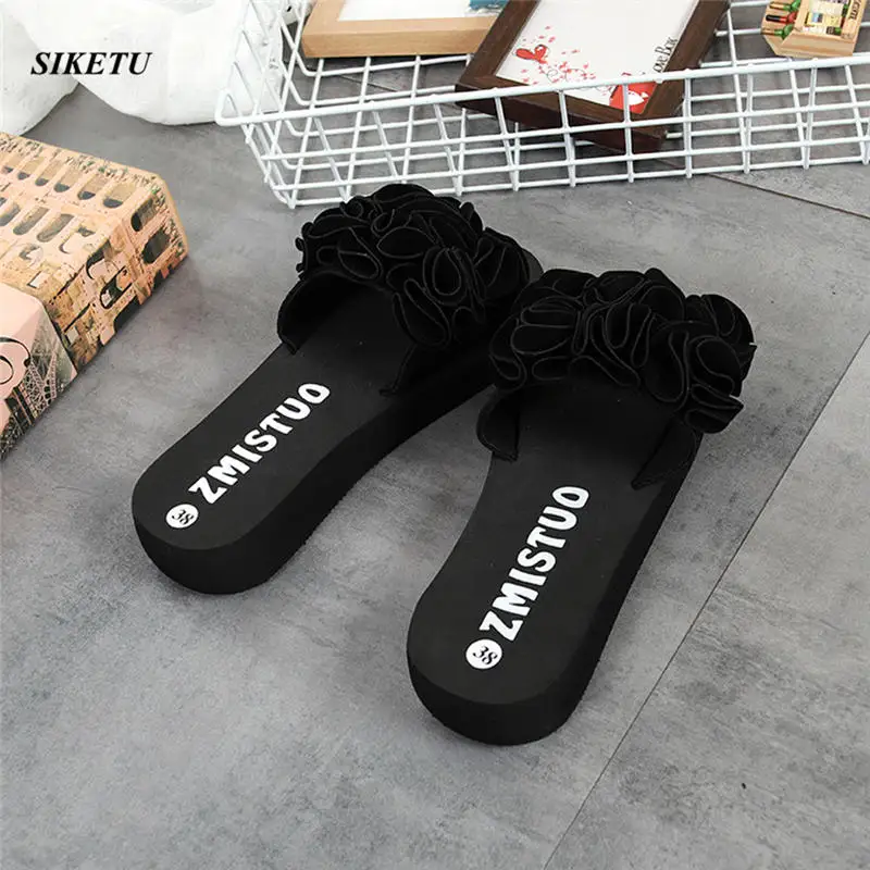 Summer Woman Shoes Women Flower Summer Sandals Slipper Indoor Outdoor Flip-flops Beach Shoes Ladies Platform Slipper New L*5