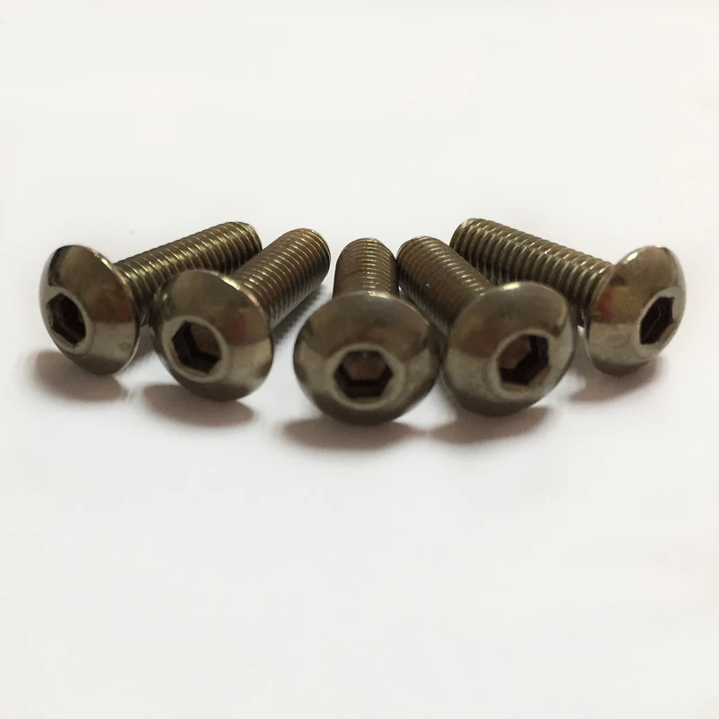 5Pcs M2*(3/4/5/6/8/10/12/14/16mm Length) TA2/GR2 Titanium Screw Allen Round Head Bolt Hex Socket Hexagon Screws High Quality |