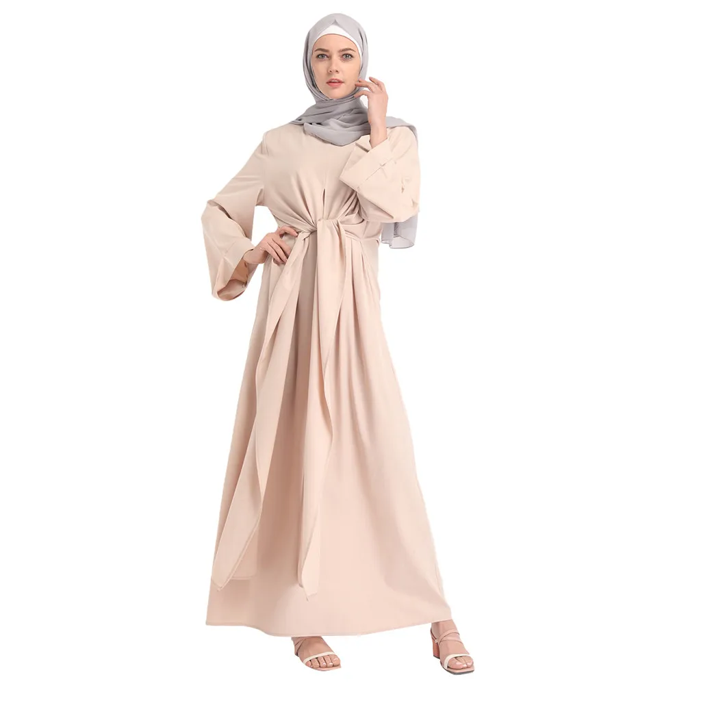 

WOMAIL 2019 New Abaya Muslim Women Striped Long Maxi Dress Dubai Islamic Kaftan Robe Ramadan W30409