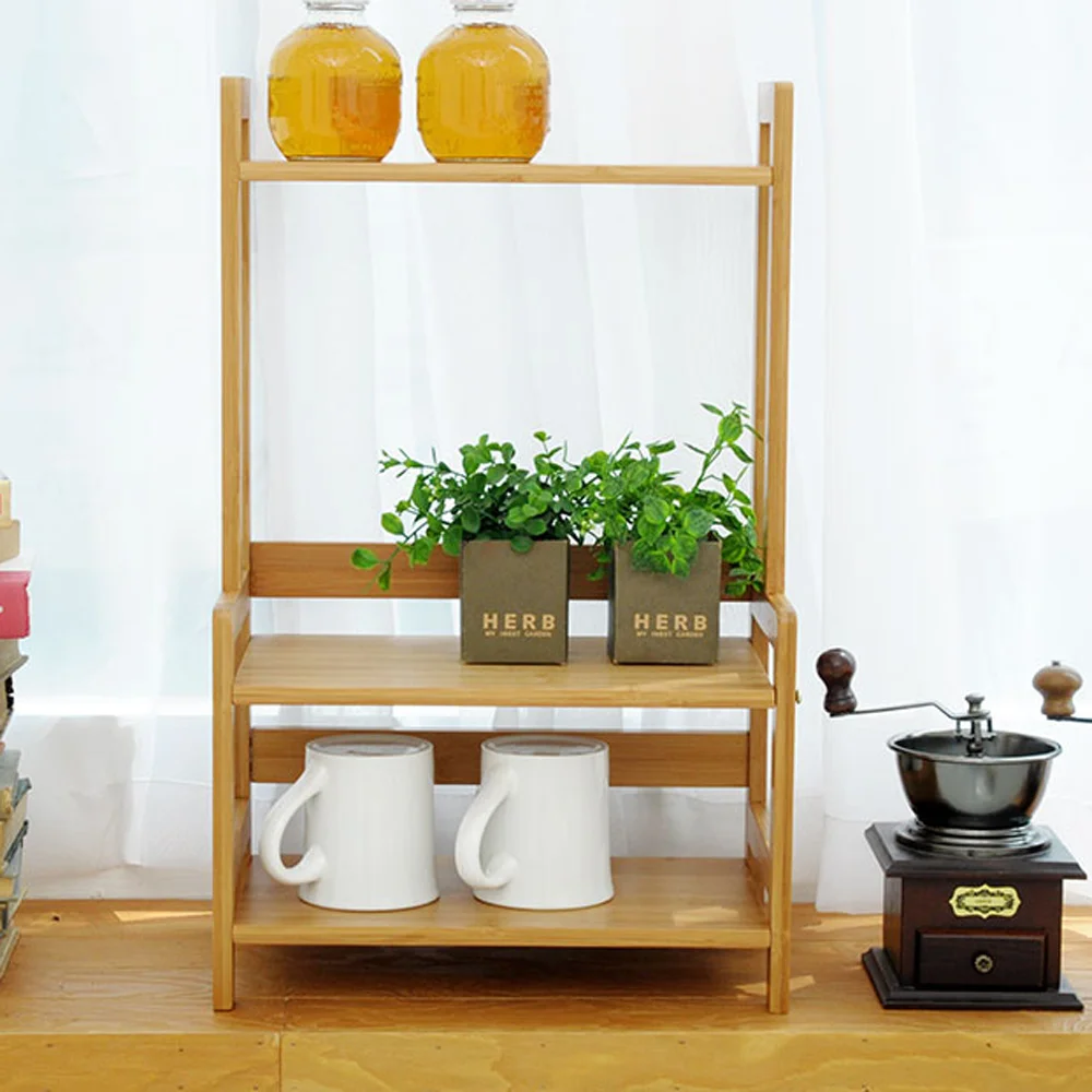  Bamboo multi-purpose seasoning rack simple kitchen appliances storage rack bowl tray storage rack w - 32910516372