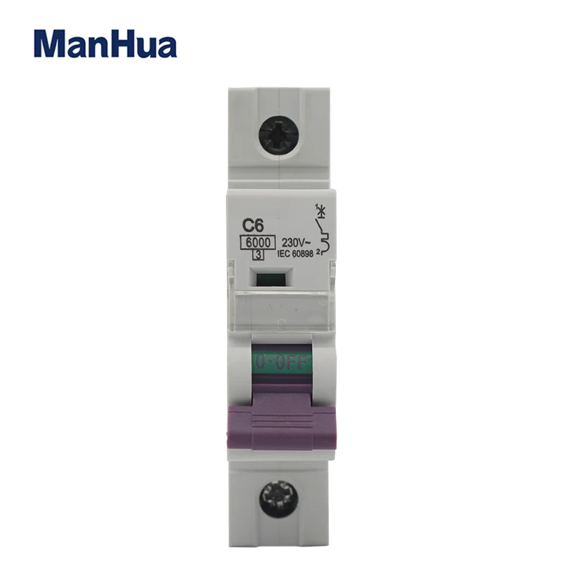 

ManHua Single Phase 6A MK63H-C6 Overload Protection Miniature Circuit Breaker