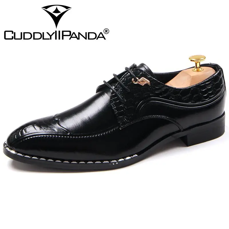 CUDDLYIIPANDA 2019 Роскошные брендовые классические мужские туфли с острым носком