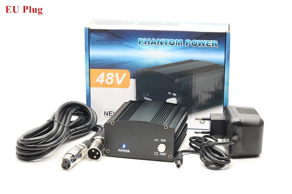 GEVO 48v phantom power supply with adapter EU 3M audio XLR cable for condenser microphone studio music voice recording equipment 13
