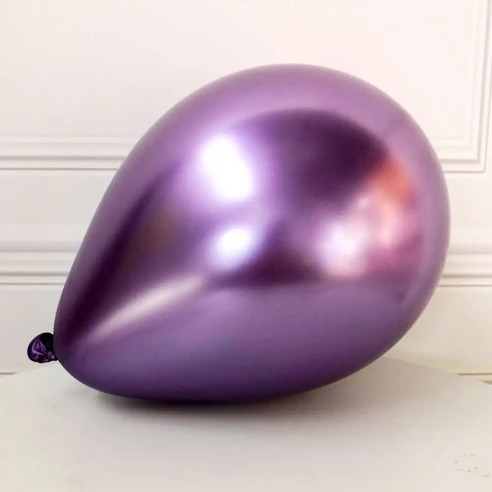 OurWarm 10 шт. металлические шары украшения 12 дюймов металлические цвета латексные праздничные надувные шары Свадебный шар поставки - Цвет: Фиолетовый