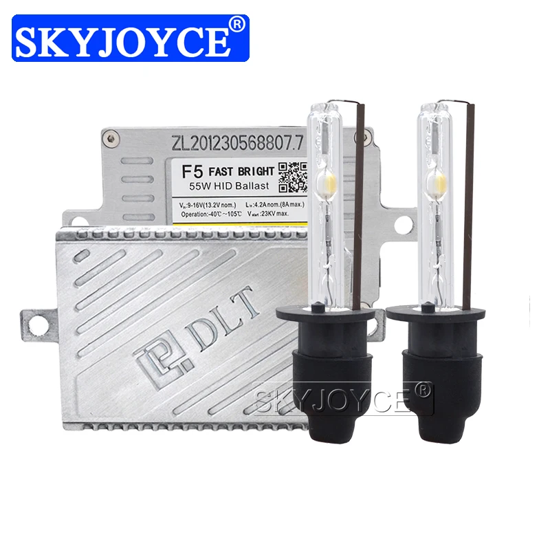 SKYJOYCE Супер авто hid фара H1 H3 H7 H11 HB3 HB4 D2H Cnlight прямая лампа 4300K 5000K 6000K 55W ксенон быстрый