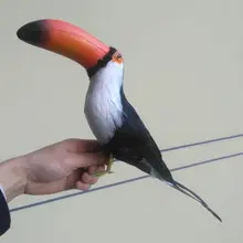 Креативная имитация toucan полиэтилен и меха черная кукла-Птичка в подарок около 42 см 2187